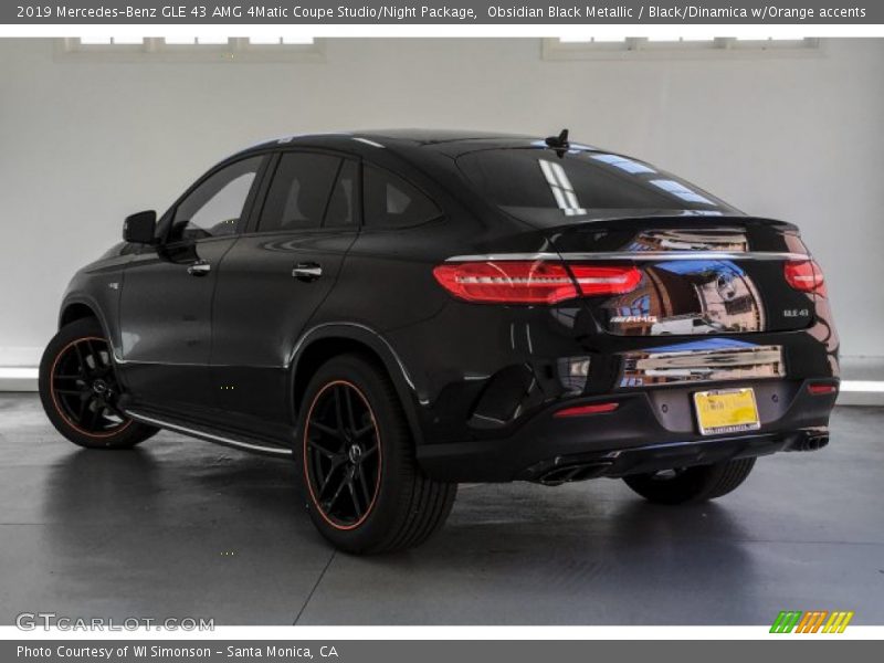 Obsidian Black Metallic / Black/Dinamica w/Orange accents 2019 Mercedes-Benz GLE 43 AMG 4Matic Coupe Studio/Night Package