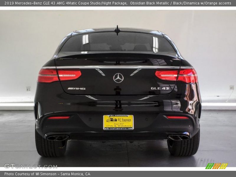 Obsidian Black Metallic / Black/Dinamica w/Orange accents 2019 Mercedes-Benz GLE 43 AMG 4Matic Coupe Studio/Night Package