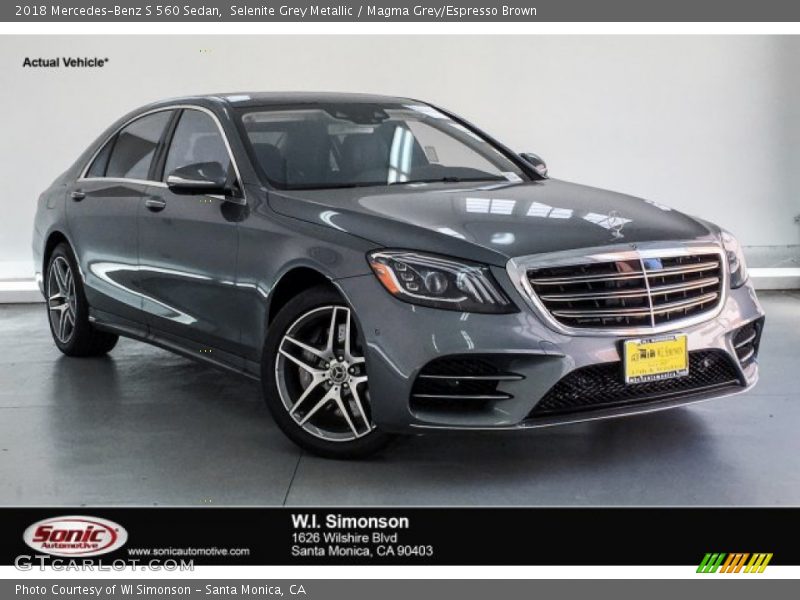 Selenite Grey Metallic / Magma Grey/Espresso Brown 2018 Mercedes-Benz S 560 Sedan