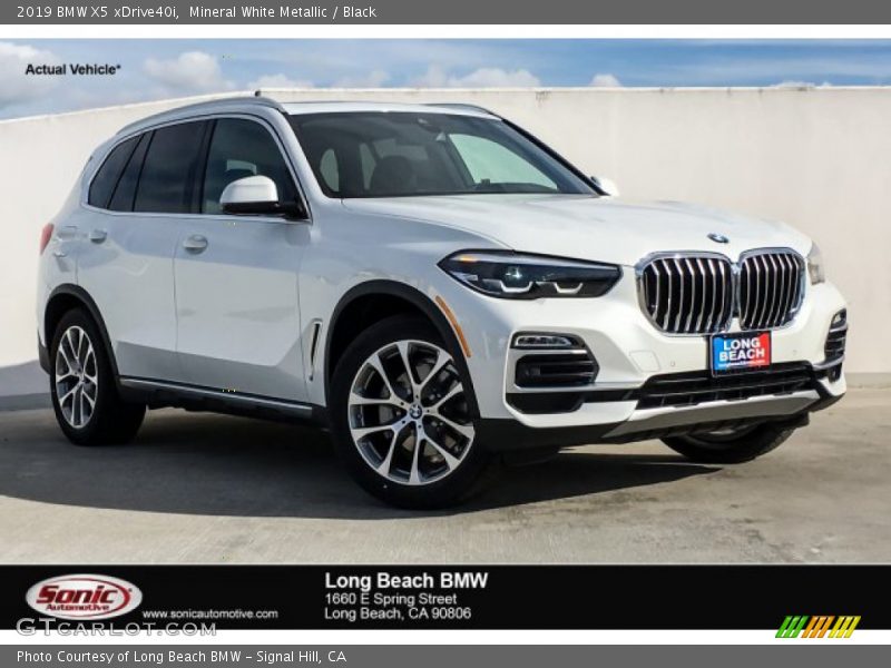 Mineral White Metallic / Black 2019 BMW X5 xDrive40i
