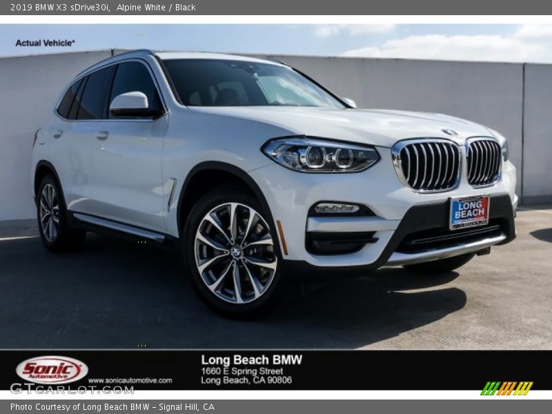 Alpine White / Black 2019 BMW X3 sDrive30i