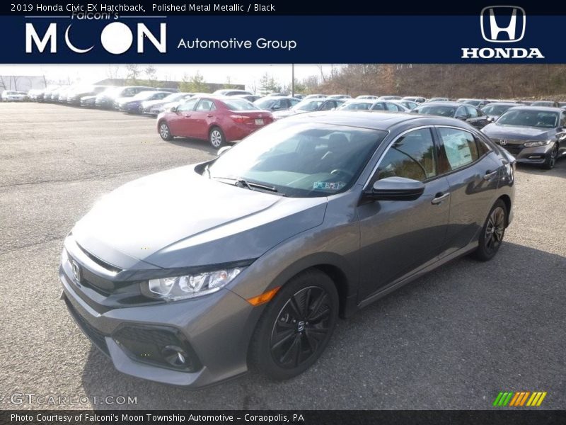 Polished Metal Metallic / Black 2019 Honda Civic EX Hatchback