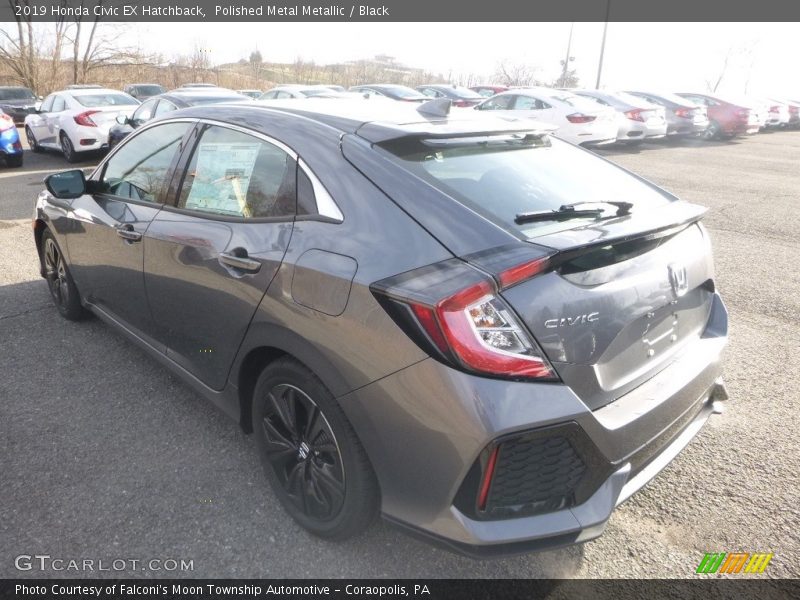 Polished Metal Metallic / Black 2019 Honda Civic EX Hatchback