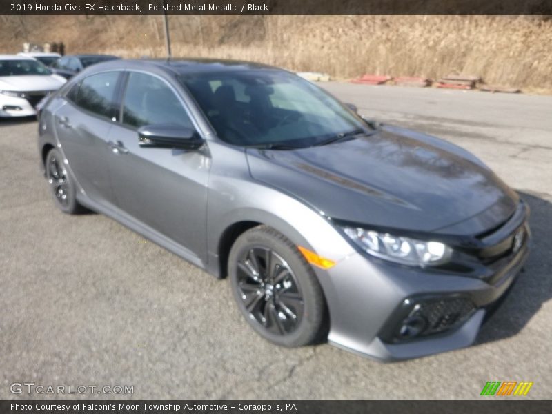 Polished Metal Metallic / Black 2019 Honda Civic EX Hatchback
