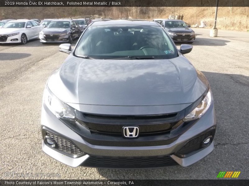 Polished Metal Metallic / Black 2019 Honda Civic EX Hatchback