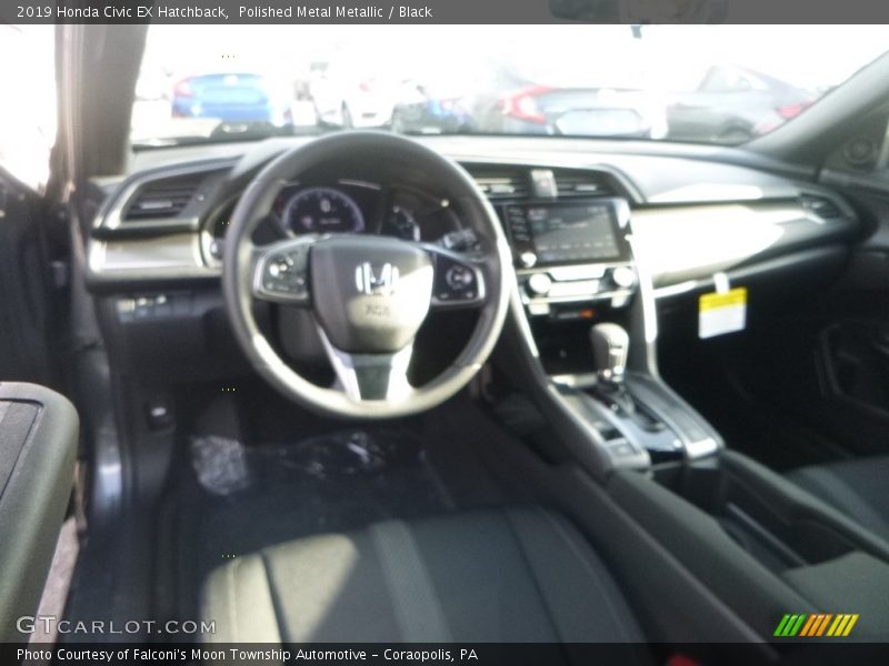 Polished Metal Metallic / Black 2019 Honda Civic EX Hatchback