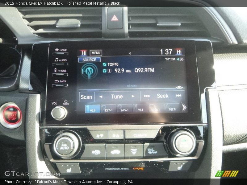 Polished Metal Metallic / Black 2019 Honda Civic EX Hatchback