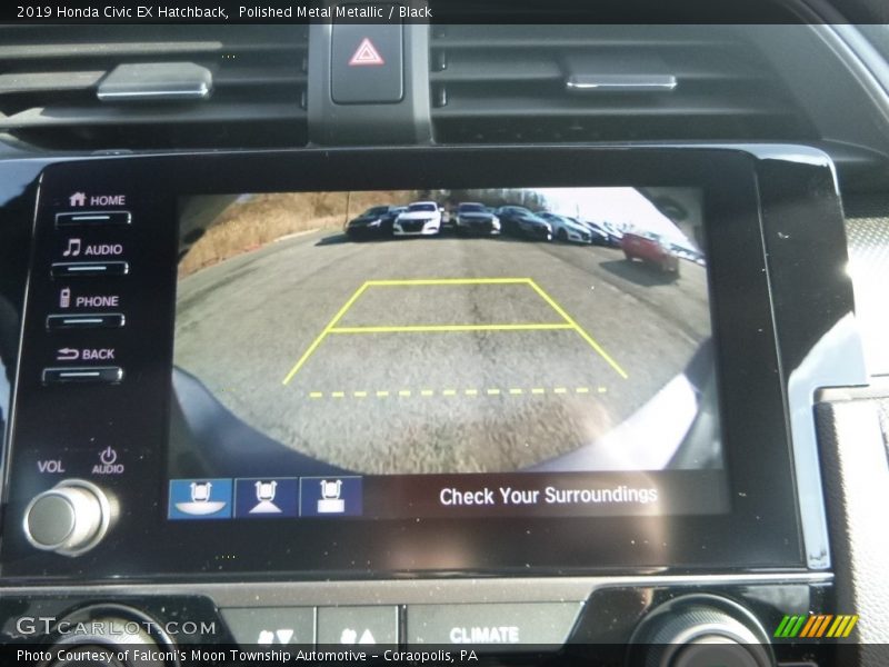 Polished Metal Metallic / Black 2019 Honda Civic EX Hatchback