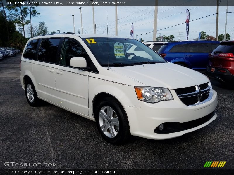 Stone White / Black/Light Graystone 2012 Dodge Grand Caravan Crew