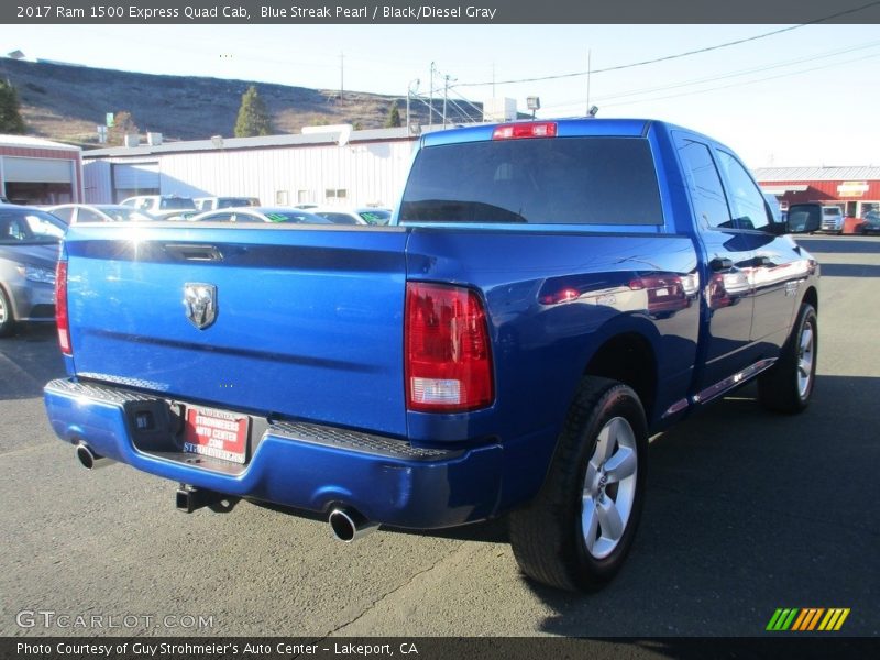 Blue Streak Pearl / Black/Diesel Gray 2017 Ram 1500 Express Quad Cab