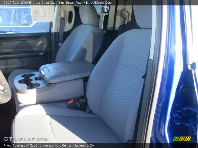 Blue Streak Pearl / Black/Diesel Gray 2017 Ram 1500 Express Quad Cab