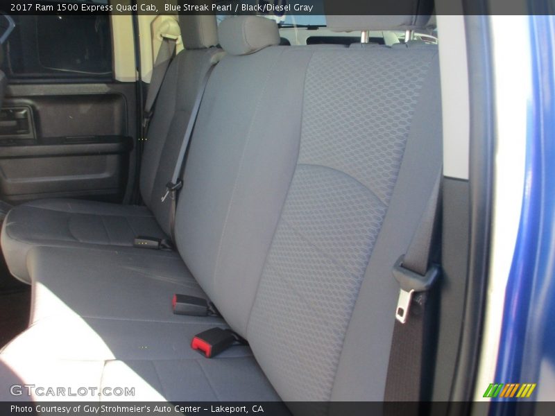 Blue Streak Pearl / Black/Diesel Gray 2017 Ram 1500 Express Quad Cab