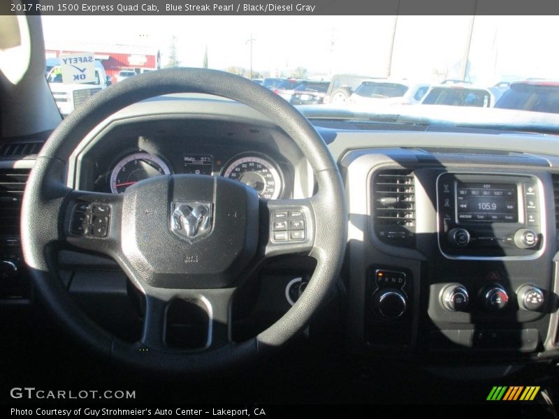 Blue Streak Pearl / Black/Diesel Gray 2017 Ram 1500 Express Quad Cab