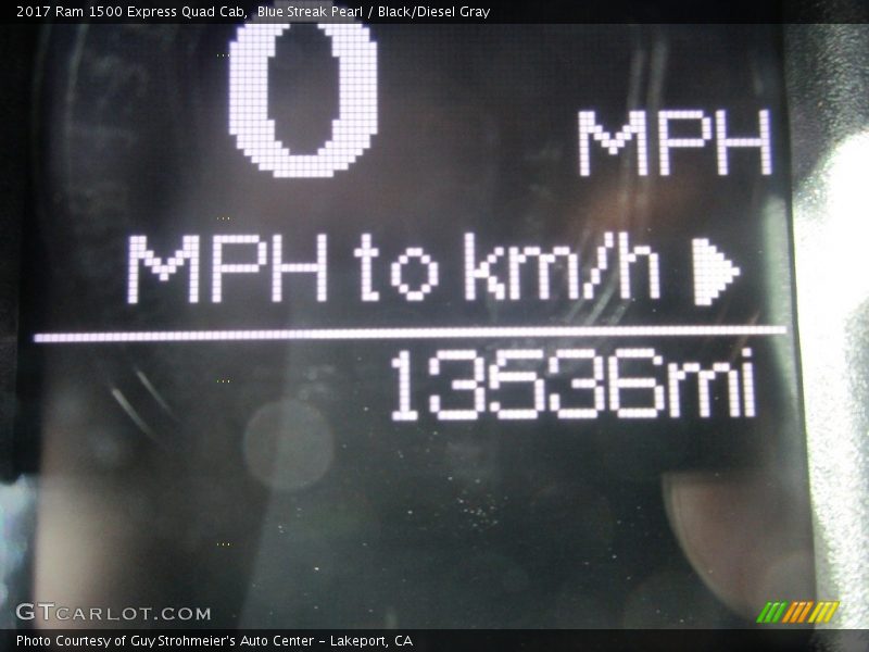 Blue Streak Pearl / Black/Diesel Gray 2017 Ram 1500 Express Quad Cab