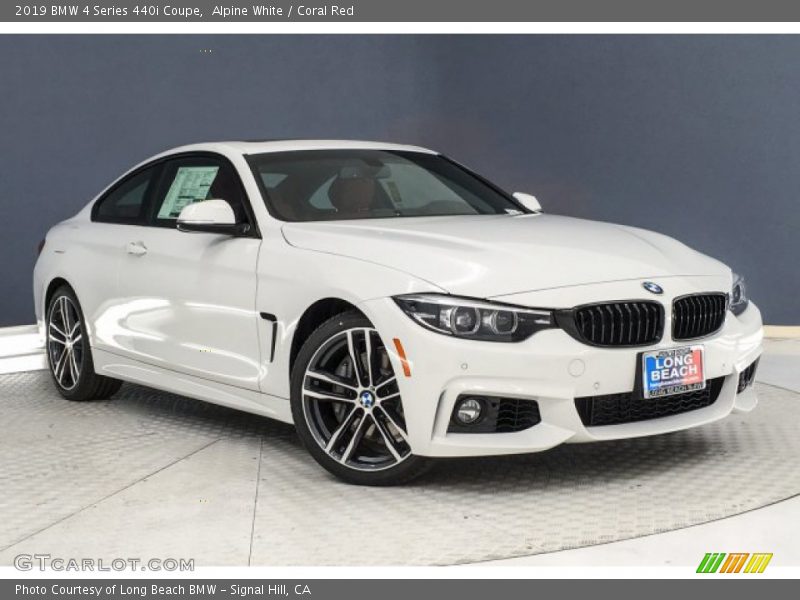Alpine White / Coral Red 2019 BMW 4 Series 440i Coupe