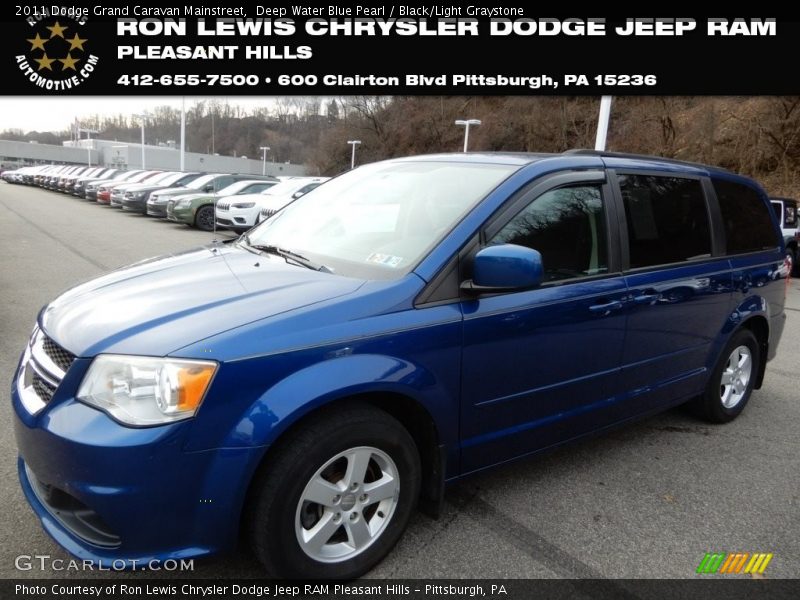 Deep Water Blue Pearl / Black/Light Graystone 2011 Dodge Grand Caravan Mainstreet