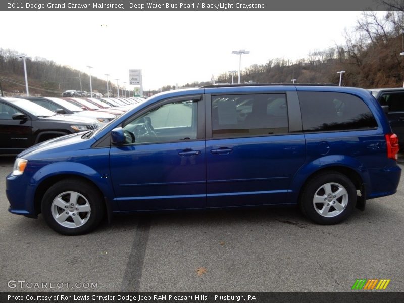 Deep Water Blue Pearl / Black/Light Graystone 2011 Dodge Grand Caravan Mainstreet
