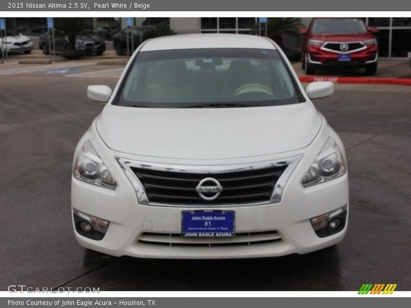 Pearl White / Beige 2015 Nissan Altima 2.5 SV