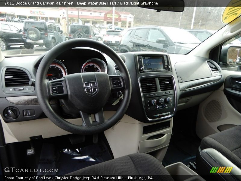Deep Water Blue Pearl / Black/Light Graystone 2011 Dodge Grand Caravan Mainstreet