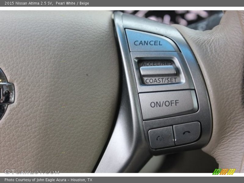 Pearl White / Beige 2015 Nissan Altima 2.5 SV