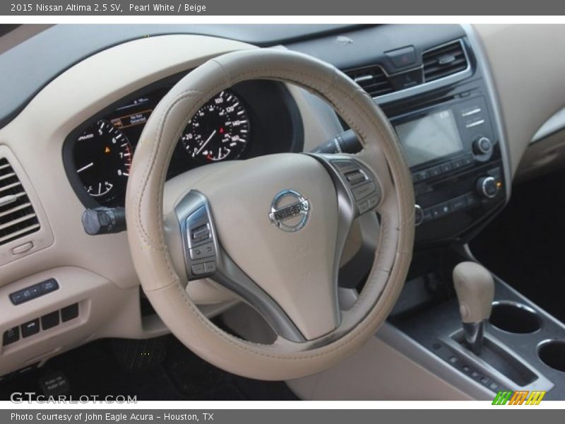 Pearl White / Beige 2015 Nissan Altima 2.5 SV