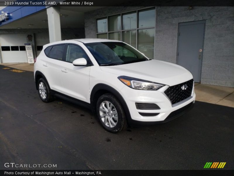 Winter White / Beige 2019 Hyundai Tucson SE AWD