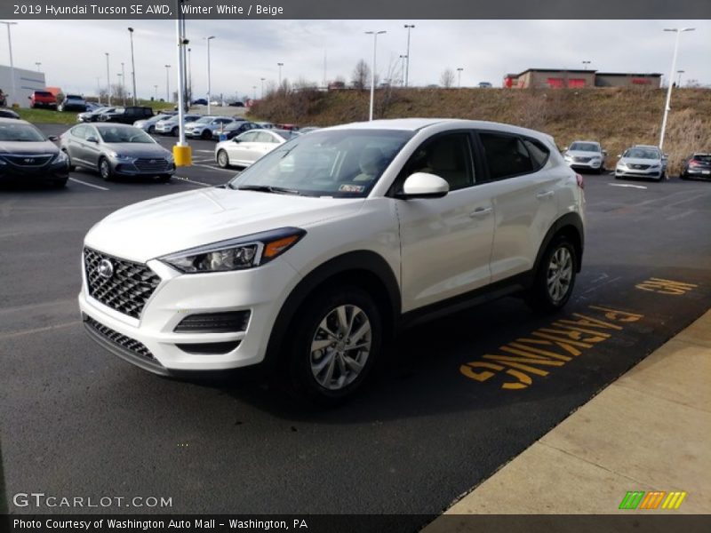 Winter White / Beige 2019 Hyundai Tucson SE AWD