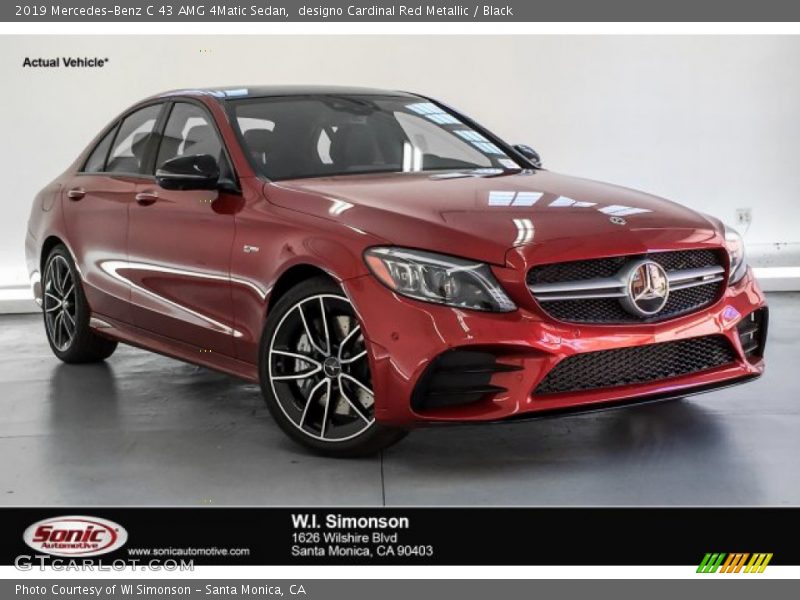 designo Cardinal Red Metallic / Black 2019 Mercedes-Benz C 43 AMG 4Matic Sedan