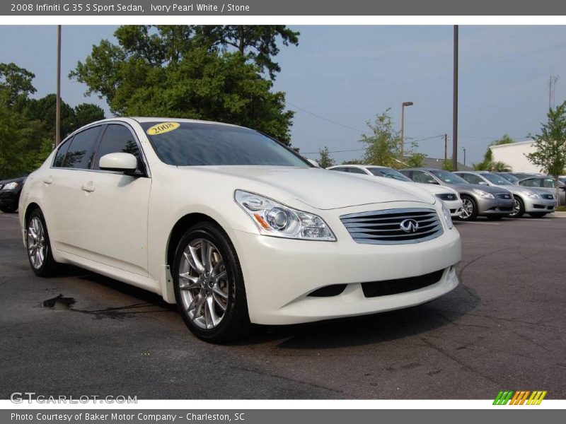 Ivory Pearl White / Stone 2008 Infiniti G 35 S Sport Sedan