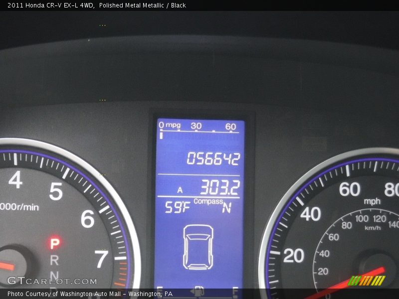 Polished Metal Metallic / Black 2011 Honda CR-V EX-L 4WD