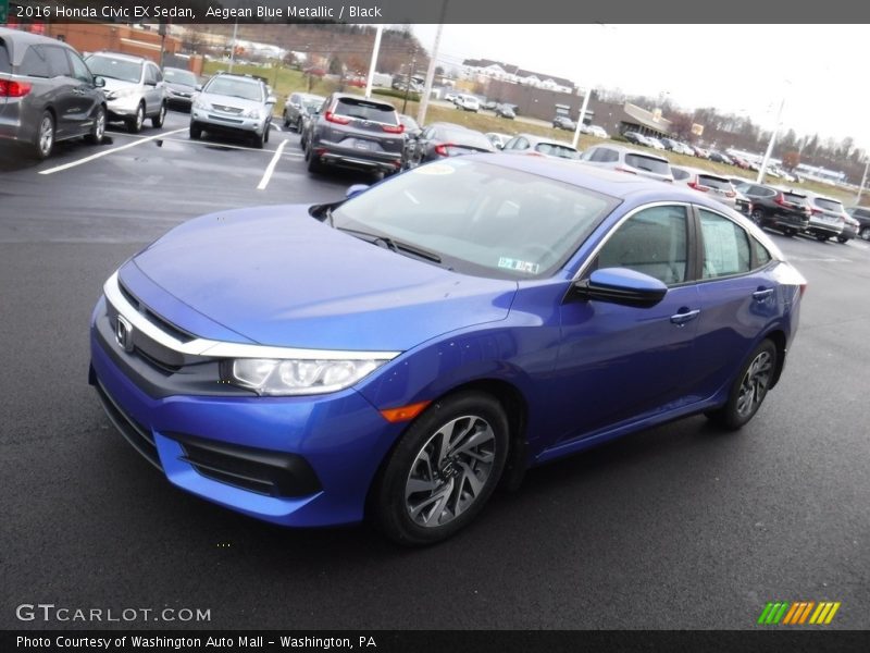 Aegean Blue Metallic / Black 2016 Honda Civic EX Sedan