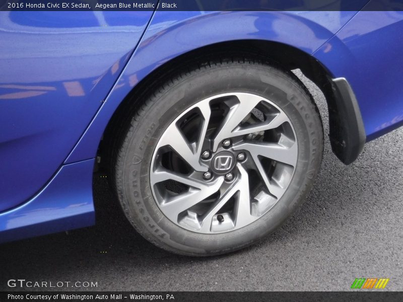 Aegean Blue Metallic / Black 2016 Honda Civic EX Sedan