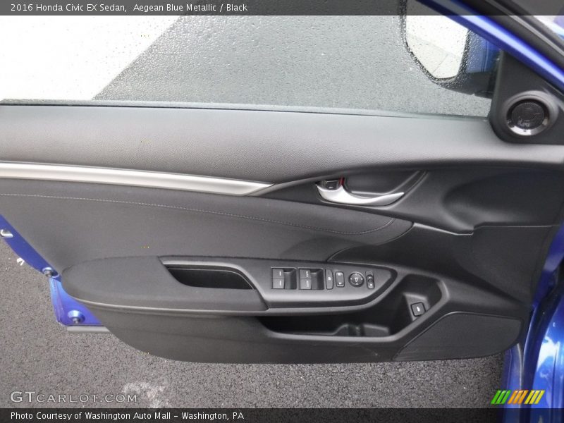 Aegean Blue Metallic / Black 2016 Honda Civic EX Sedan