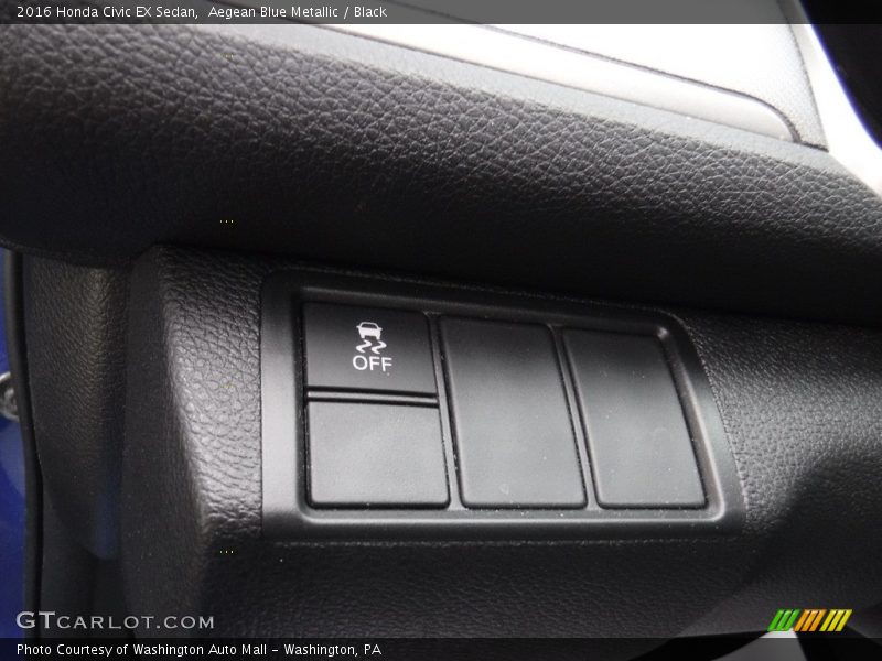 Aegean Blue Metallic / Black 2016 Honda Civic EX Sedan