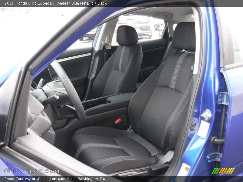 Aegean Blue Metallic / Black 2016 Honda Civic EX Sedan