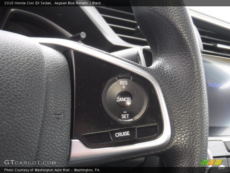Aegean Blue Metallic / Black 2016 Honda Civic EX Sedan