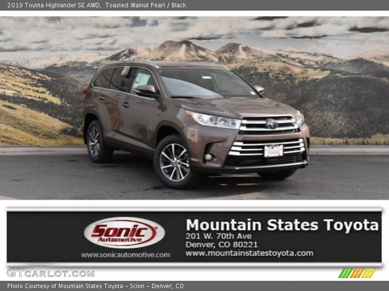 Toasted Walnut Pearl / Black 2019 Toyota Highlander SE AWD