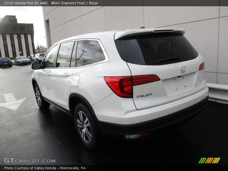 White Diamond Pearl / Beige 2016 Honda Pilot EX AWD