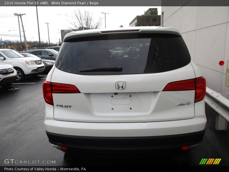 White Diamond Pearl / Beige 2016 Honda Pilot EX AWD