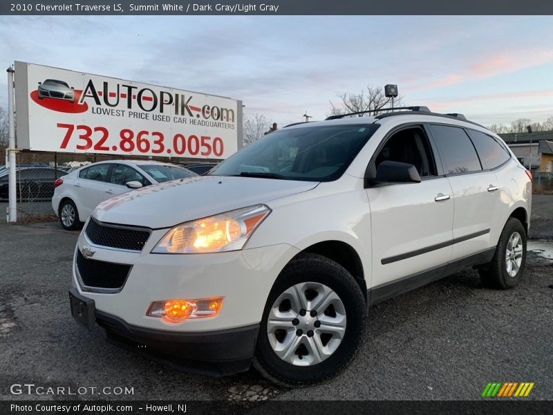 Summit White / Dark Gray/Light Gray 2010 Chevrolet Traverse LS