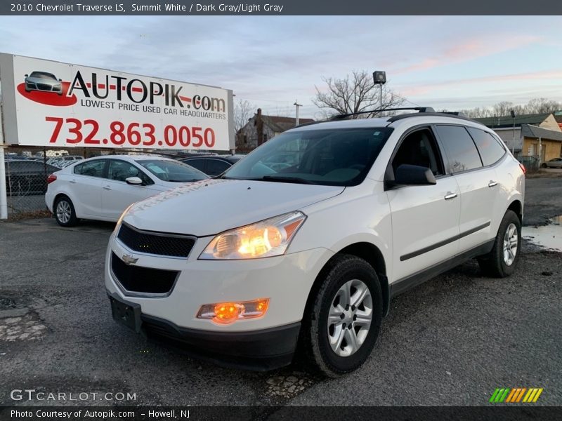 Summit White / Dark Gray/Light Gray 2010 Chevrolet Traverse LS