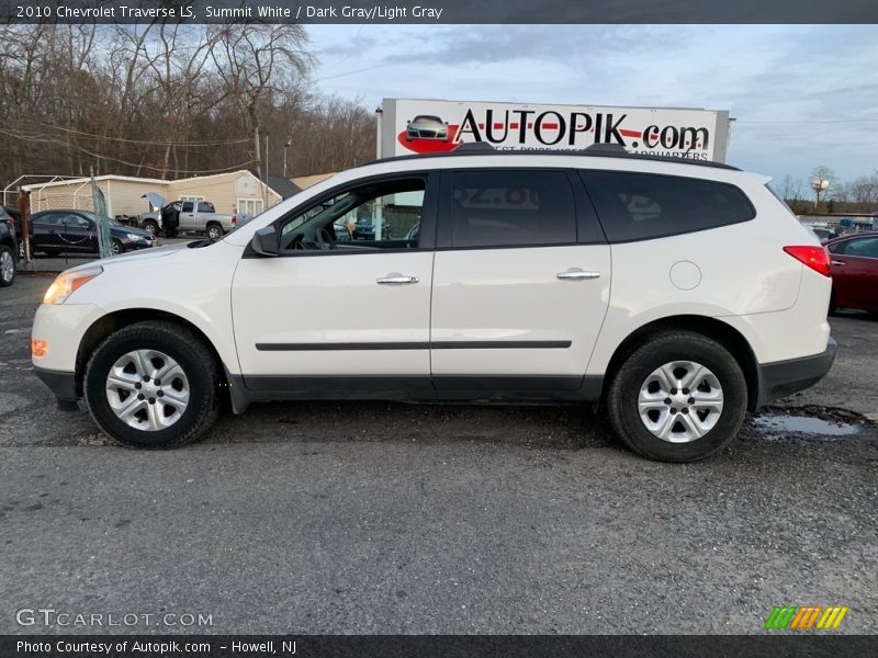 Summit White / Dark Gray/Light Gray 2010 Chevrolet Traverse LS