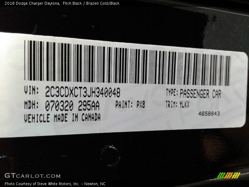 Pitch Black / Brazen Gold/Black 2018 Dodge Charger Daytona