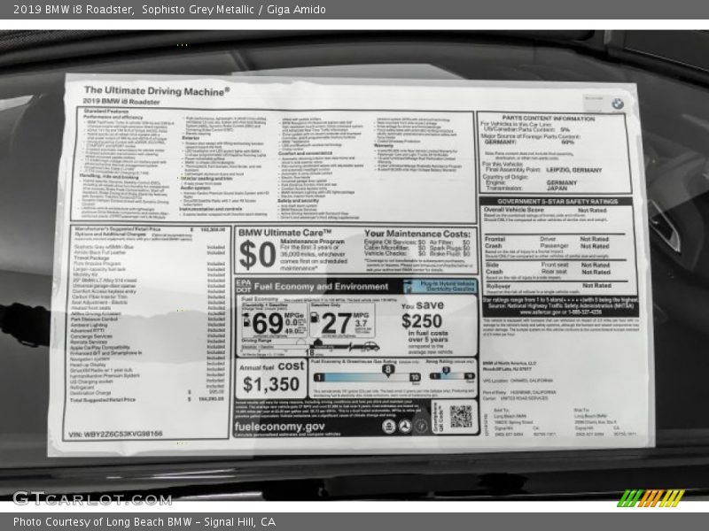 Sophisto Grey Metallic / Giga Amido 2019 BMW i8 Roadster