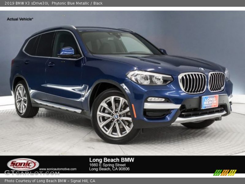 Phytonic Blue Metallic / Black 2019 BMW X3 sDrive30i