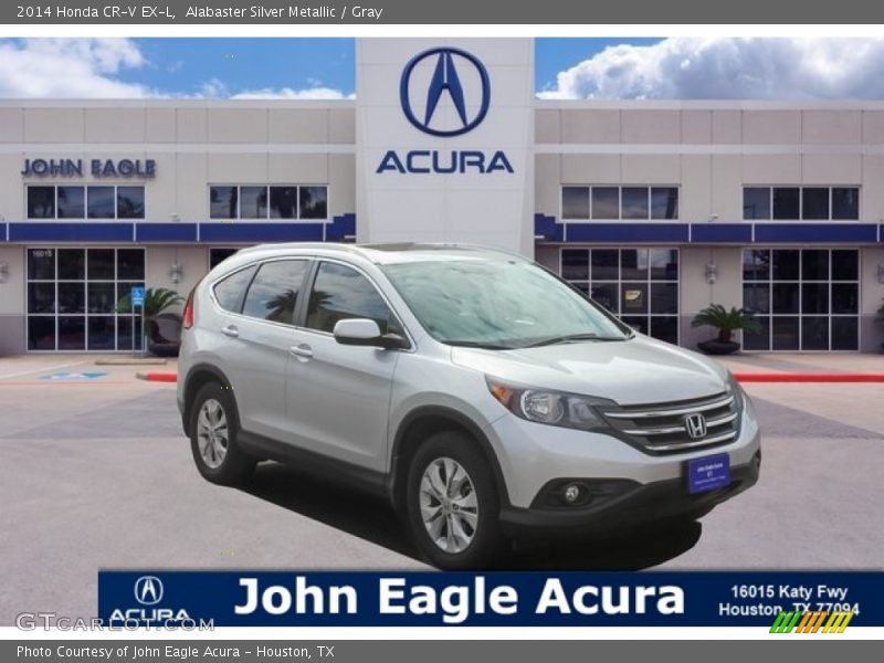 Alabaster Silver Metallic / Gray 2014 Honda CR-V EX-L