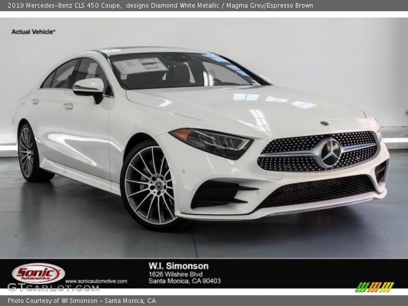 designo Diamond White Metallic / Magma Grey/Espresso Brown 2019 Mercedes-Benz CLS 450 Coupe