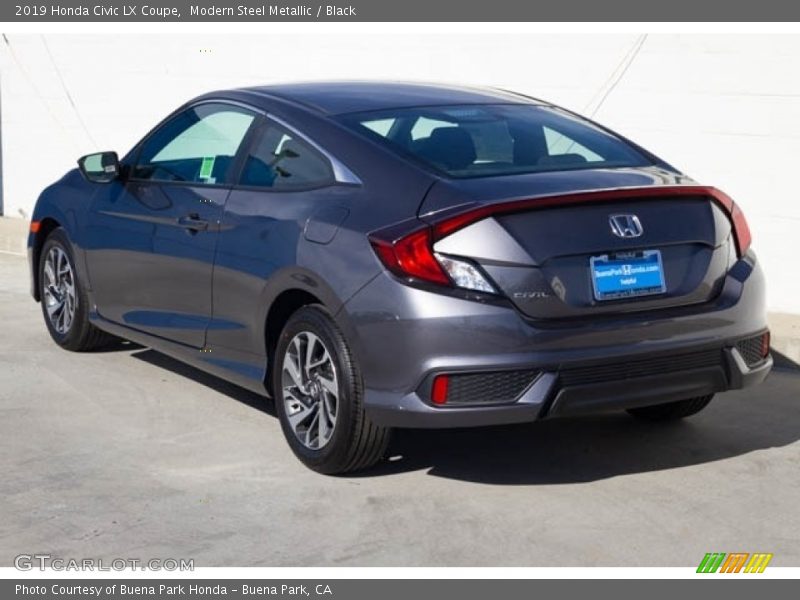 Modern Steel Metallic / Black 2019 Honda Civic LX Coupe