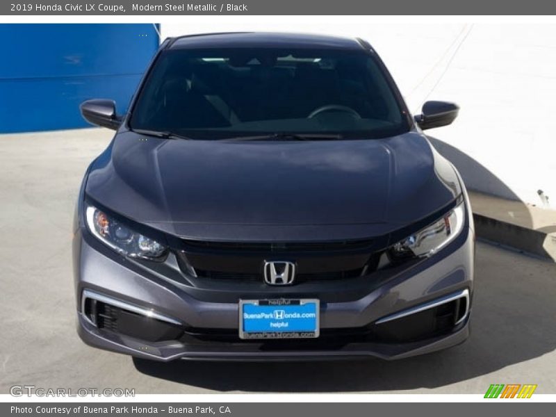 Modern Steel Metallic / Black 2019 Honda Civic LX Coupe