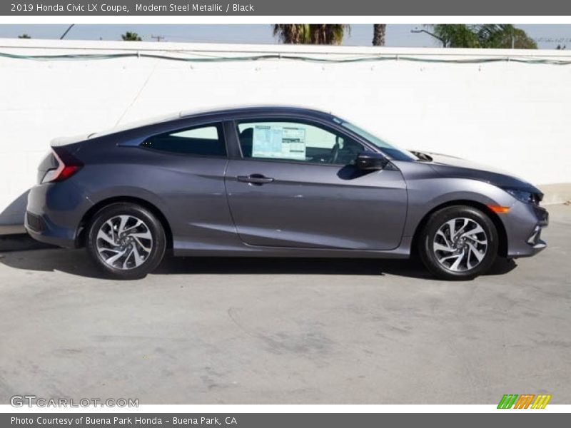 Modern Steel Metallic / Black 2019 Honda Civic LX Coupe